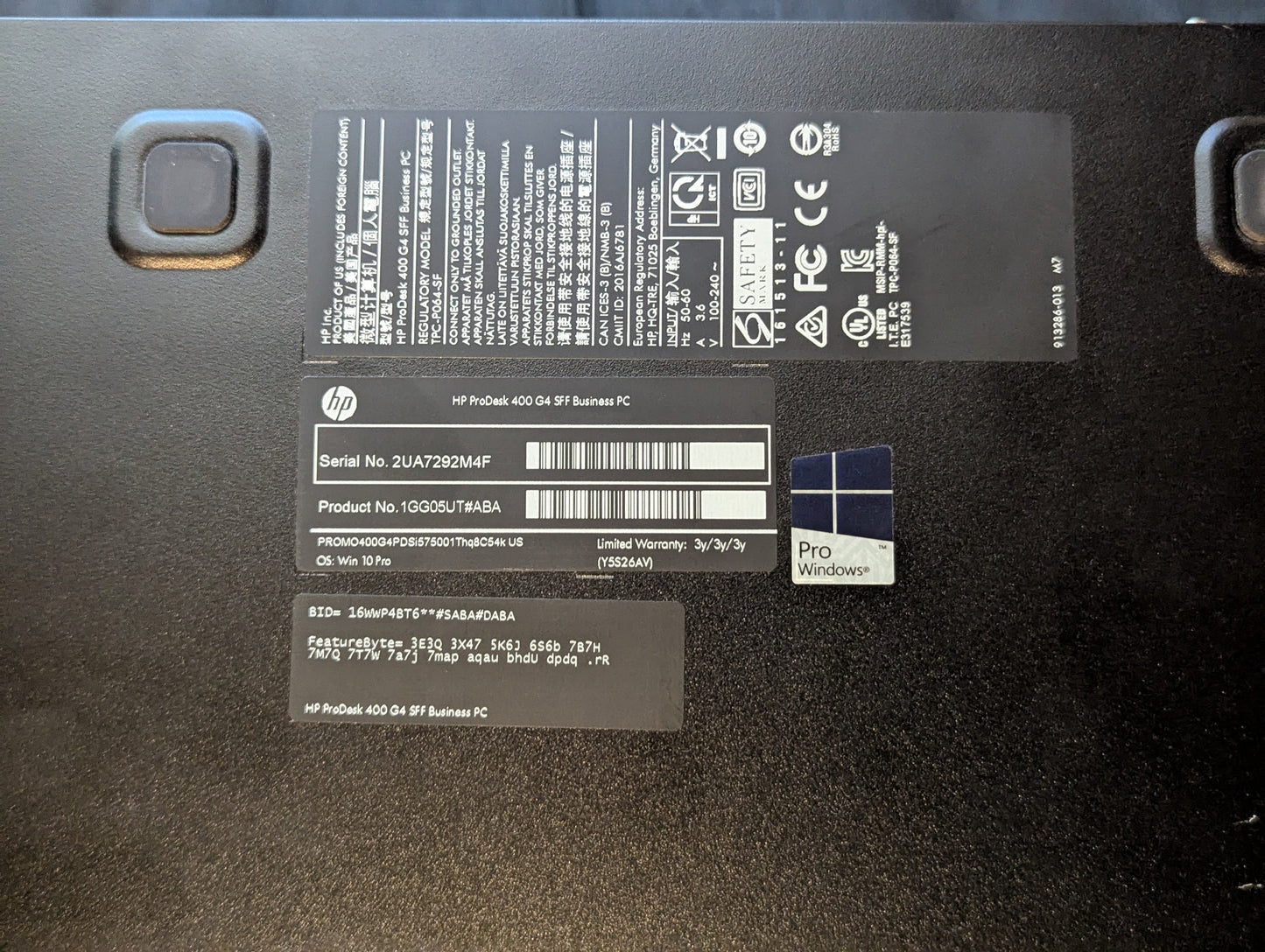 HP Desktop - ProDesk 400 G4 SFF