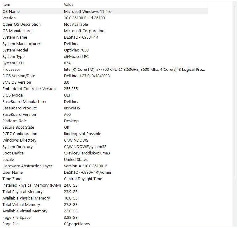 Dell Desktop - OptiPlex 7050 SFF