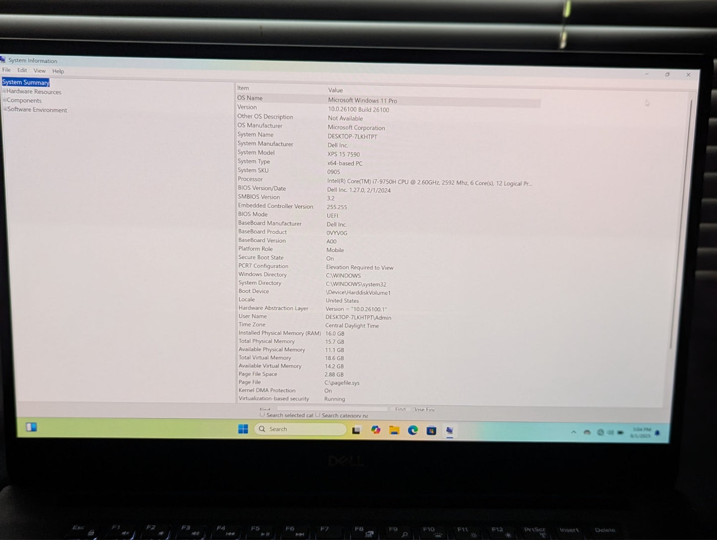 Dell Laptop – XPS 15 7590