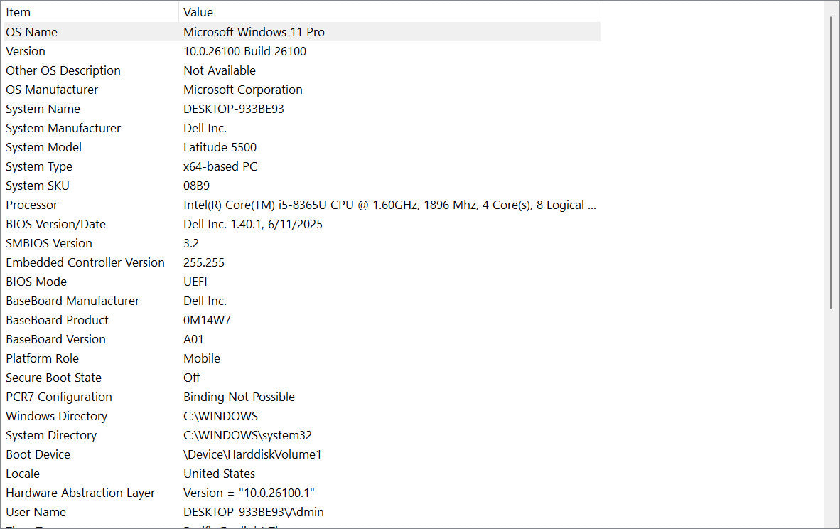 Dell Laptop - Latitude 5500
