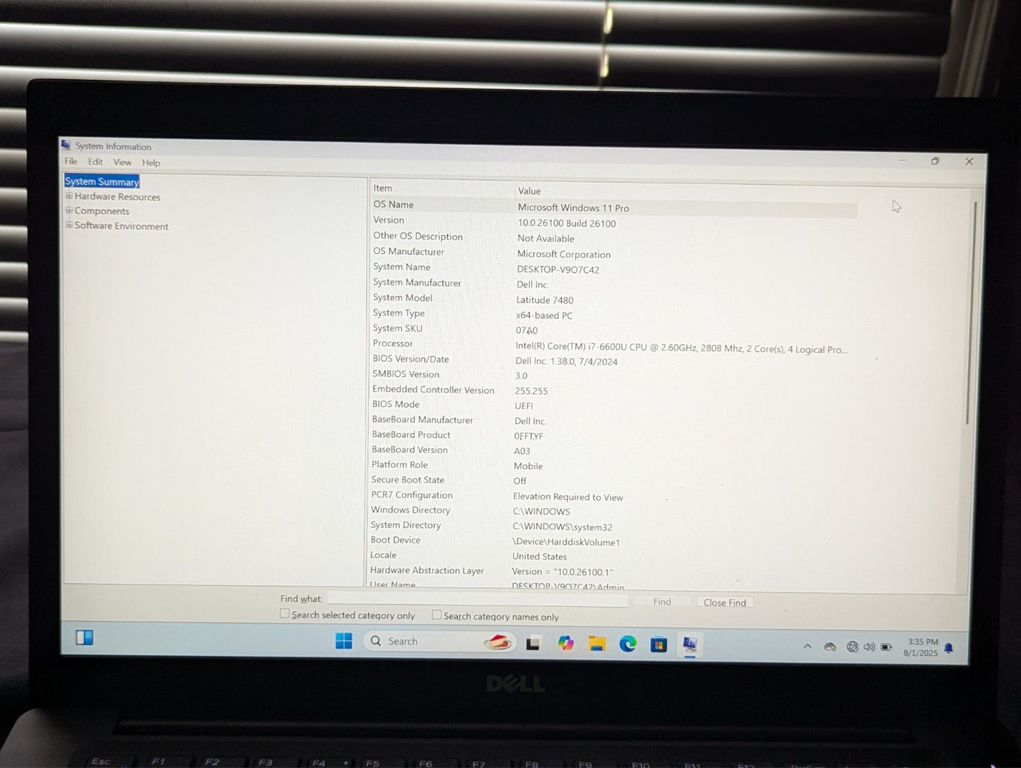 Dell Laptop - Latitude 7480