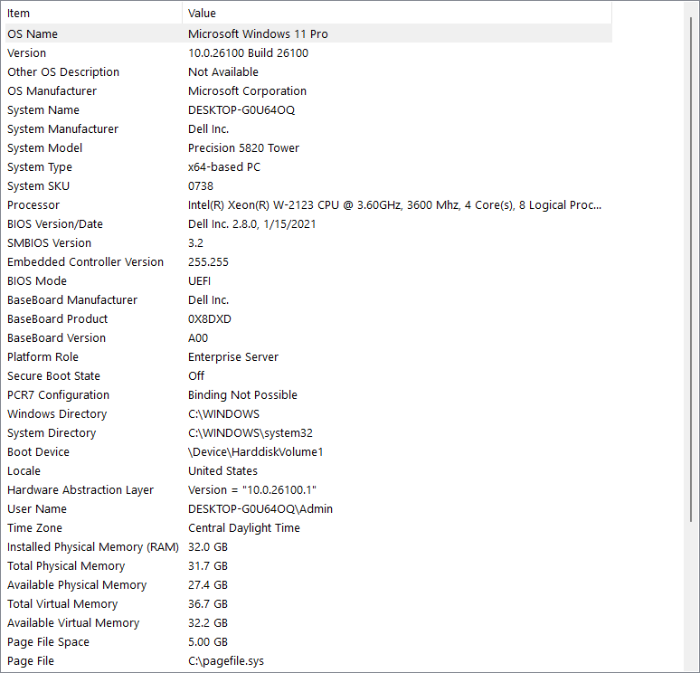 Dell Desktop - Precision 5820 Tower