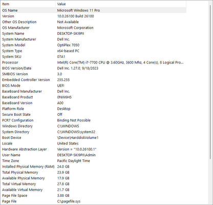 Dell Desktop - OptiPlex 7050 SFF