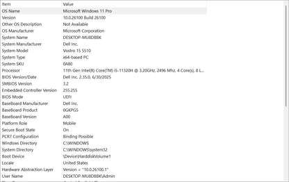 Dell Laptop – Vostro 15 5510