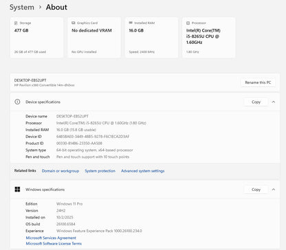 HP Laptop - Pavilion x360 14m-dh0xxx