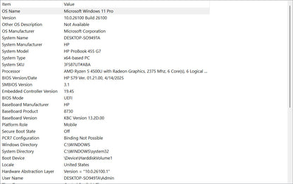 HP Laptop – ProBook 455 G7